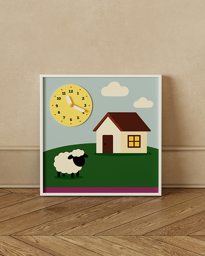 Sheep & House Decorative Clock