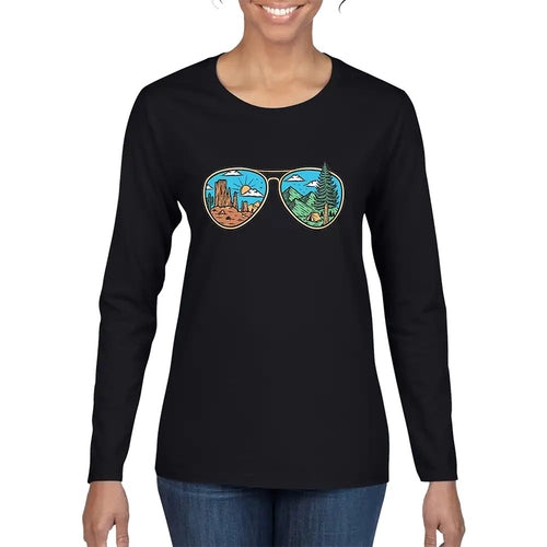 Beyond the Looking Sunglasses Women Long Sleeve Shirt