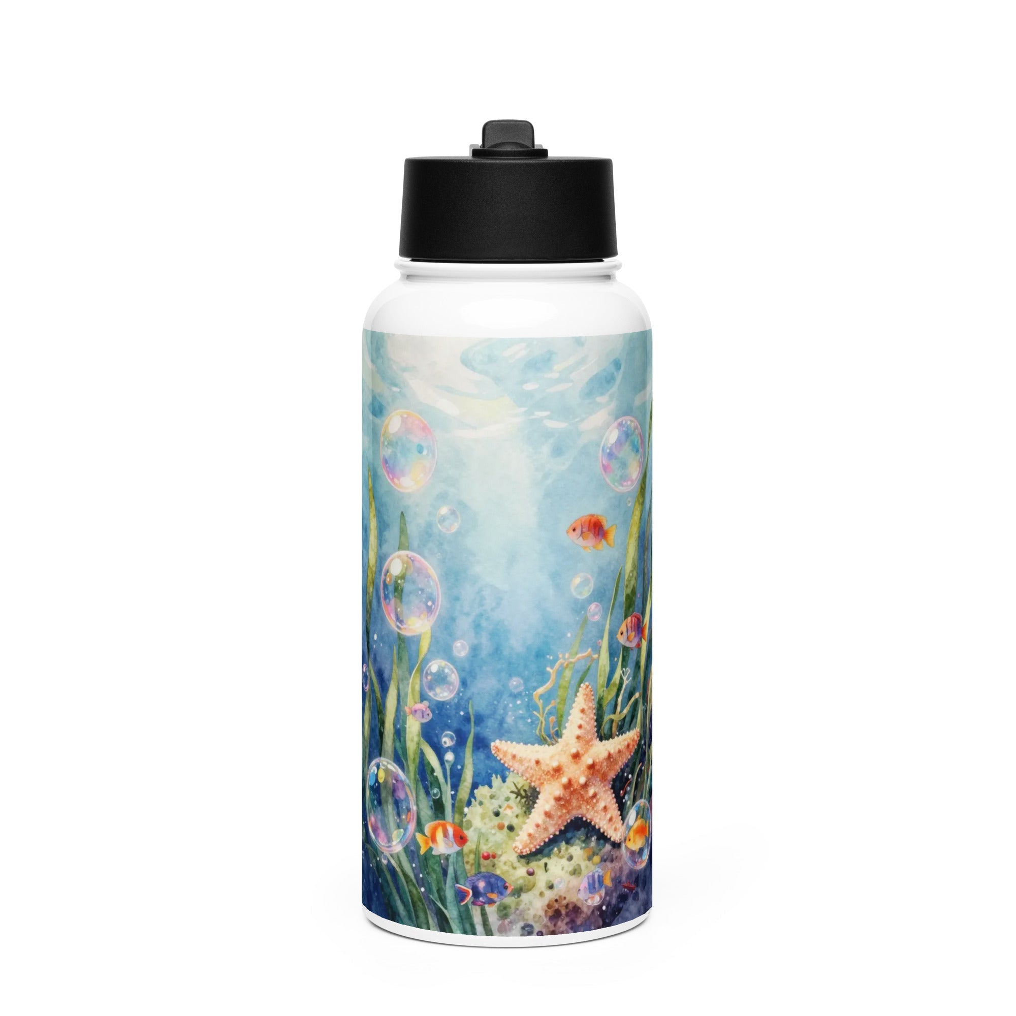Stainless steel water bottle with a straw lid - MewZ unique items